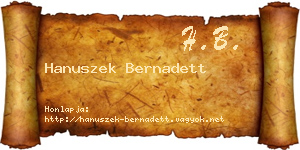 Hanuszek Bernadett névjegykártya